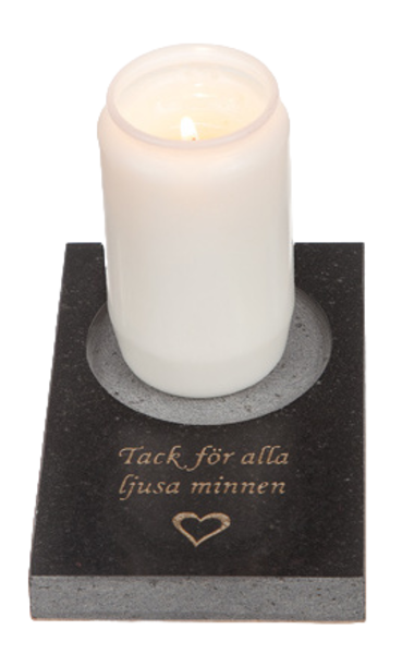 Product Image for Ljushållare i granit för gravljus - tack för alla ljusa minnen