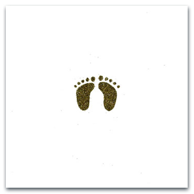 Product Image for Dubbelt kort - barnfötter - silver