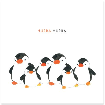 Product Image for Dubbelt kort – hurra hurra - pingviner