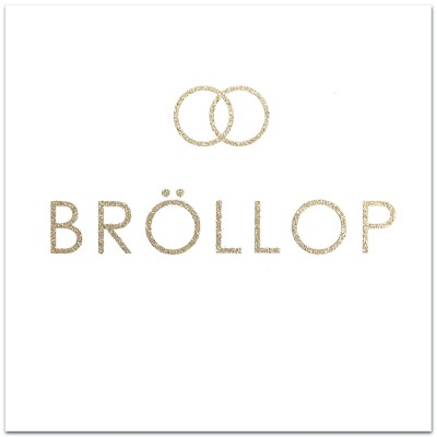 Product Image for Dubbelt kort – bröllop - guldtext