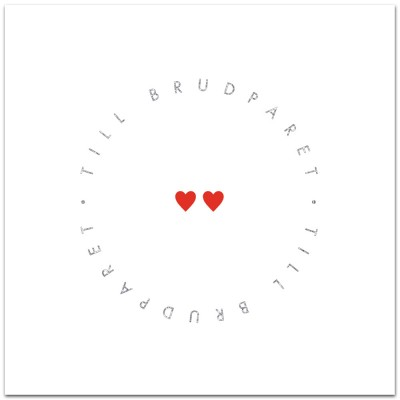 Product Image for Dubbelt kort – till brudparet - silvertext
