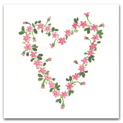 Product Image for Dubbelt kort – krans av blommor - hjärta