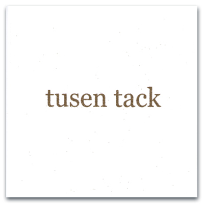 Product Image for Dubbelt kort - tusen tack - guldtext