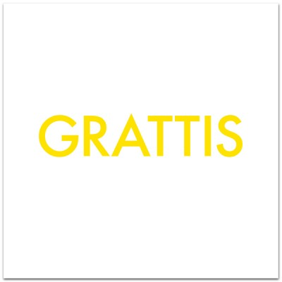 Product Image for Dubbelt kort – grattis - gul text