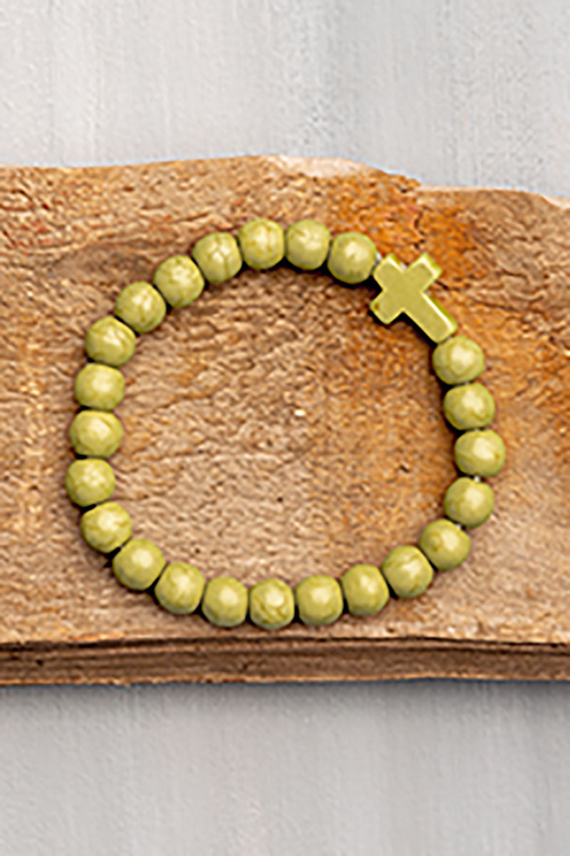 Product Image for Armband kula,  kors – ljusgrön