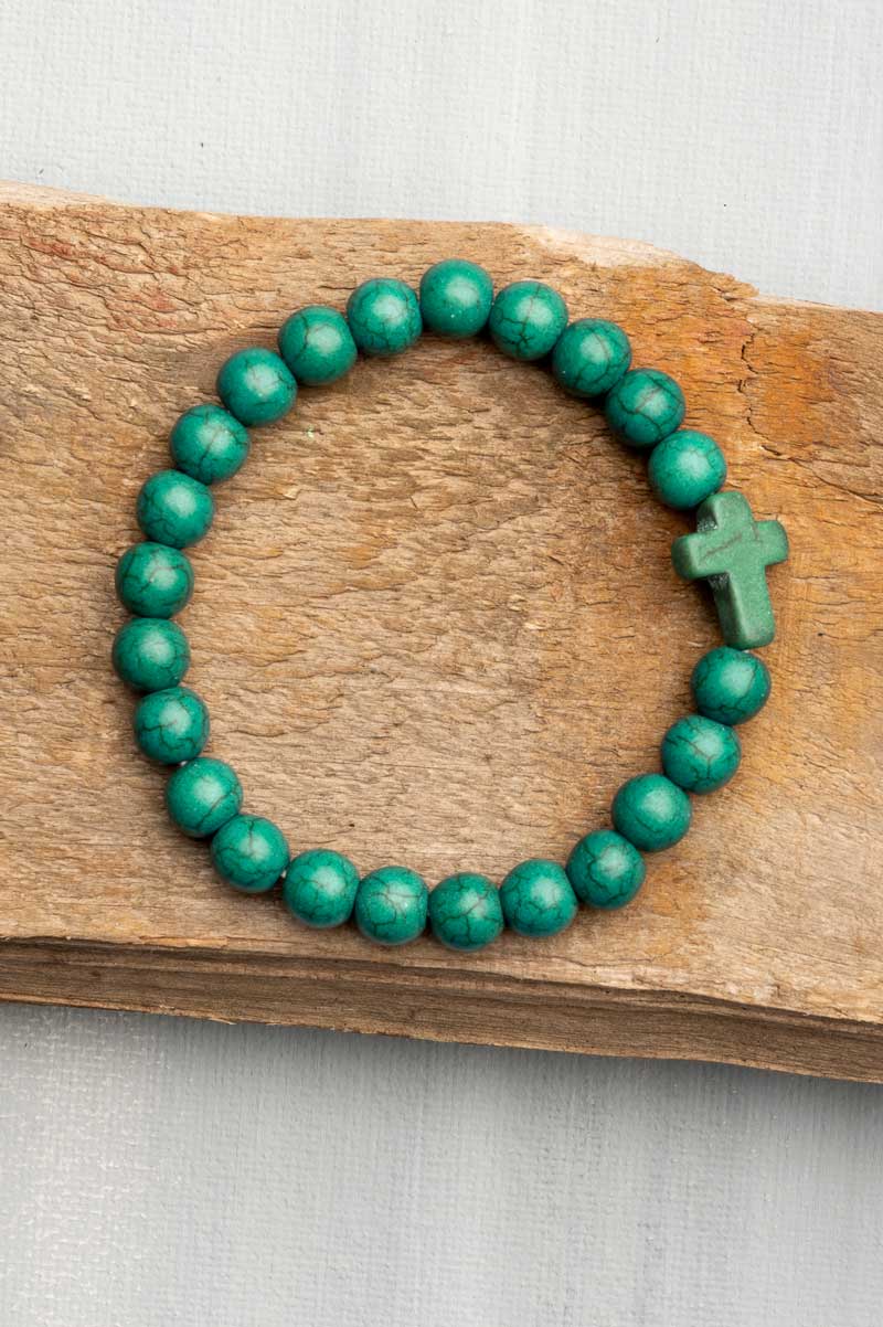 Product Image for Armband kula,  kors – mörkgrön