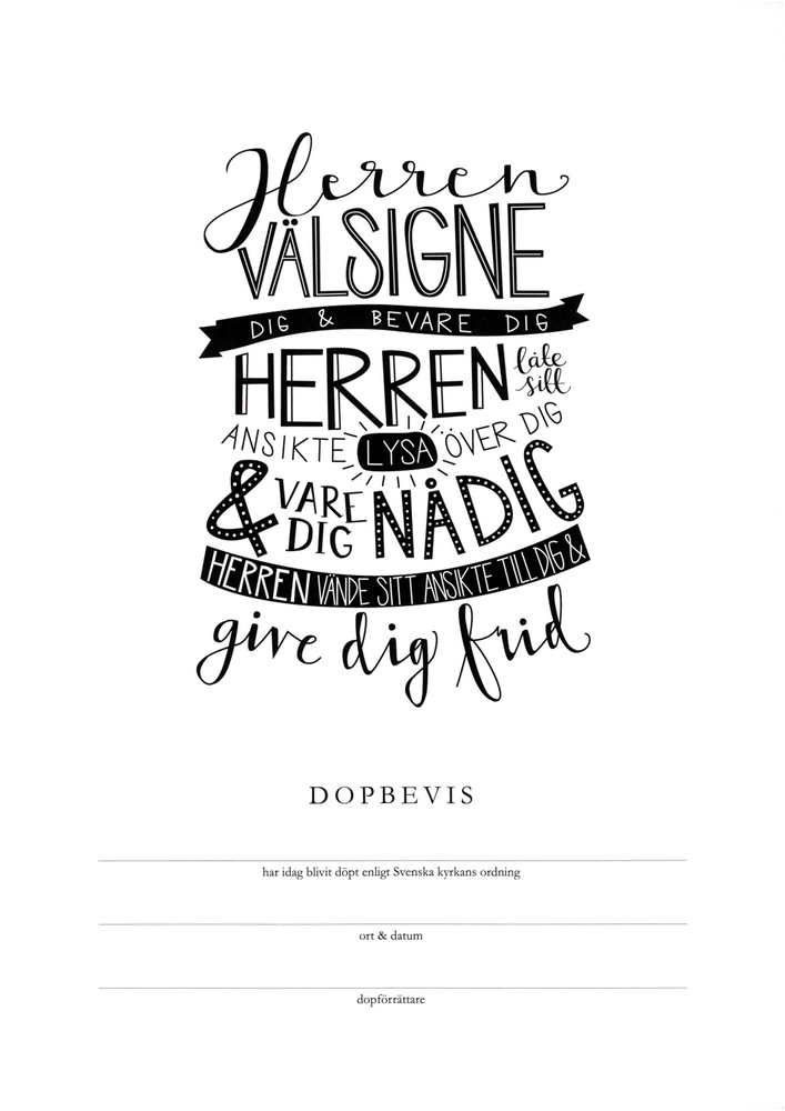 Product Image for Dopbevis - herren välsigne dig - svenska kyrkan