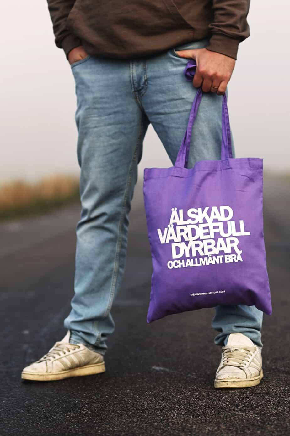 Product Image for Tygkasse - älskad,  värdefull,  dyrbar - lila