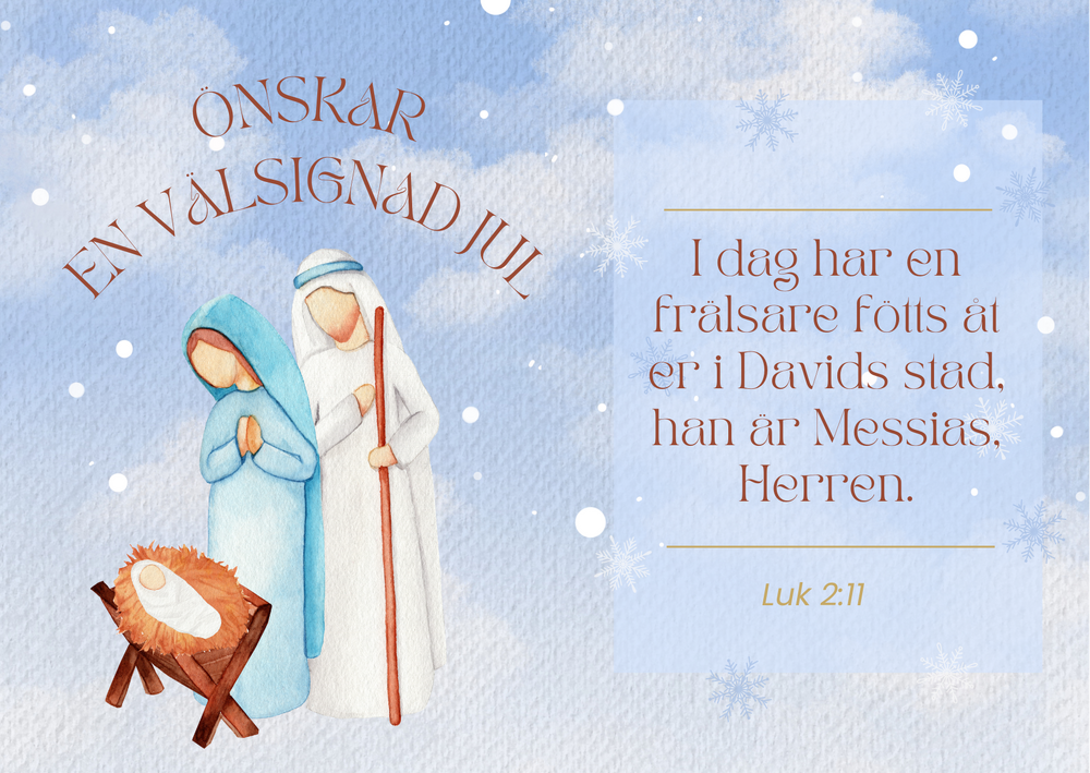 Product Image for Julkort - önskar en välsignad jul - luk 2:11