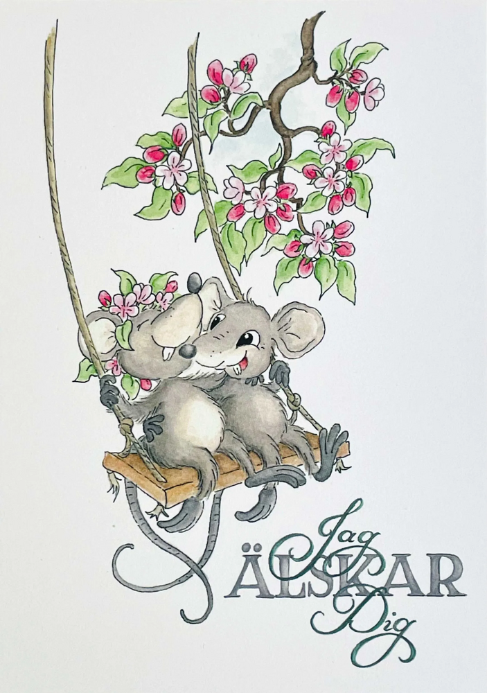 Product Image for Vykort - jag älskar dig - möss pågunga