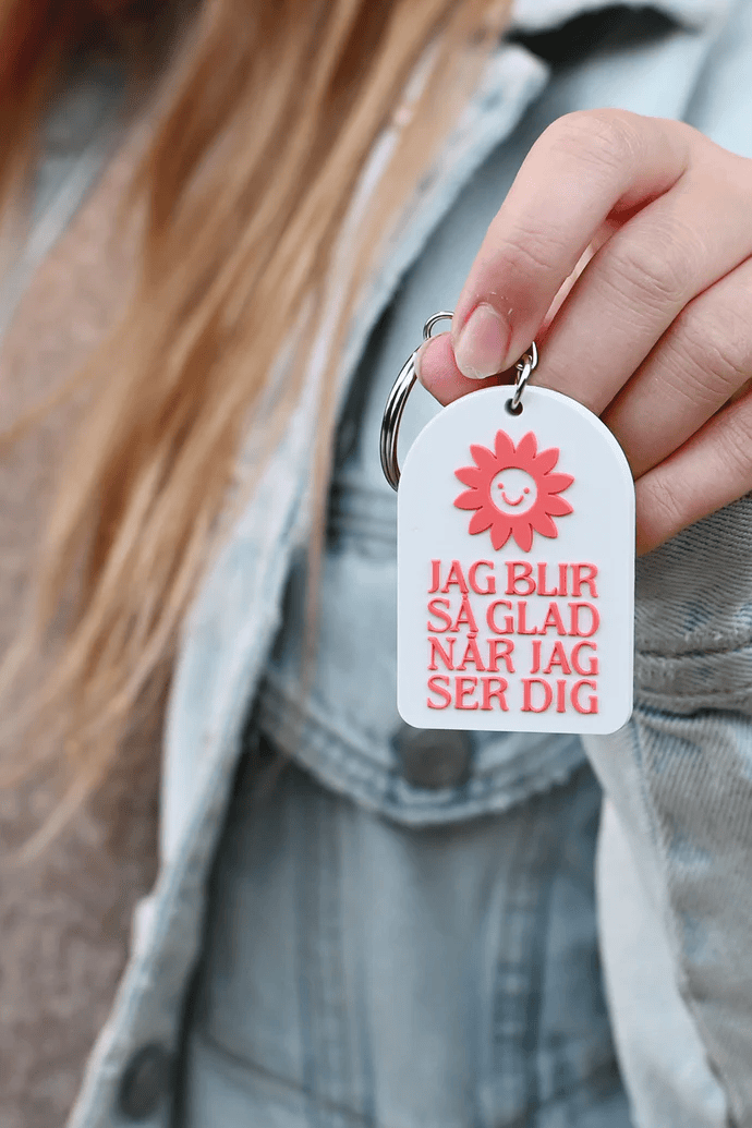 Product Image for Nyckelring i mjuk silikon - jag blir såglad när jag ser dig