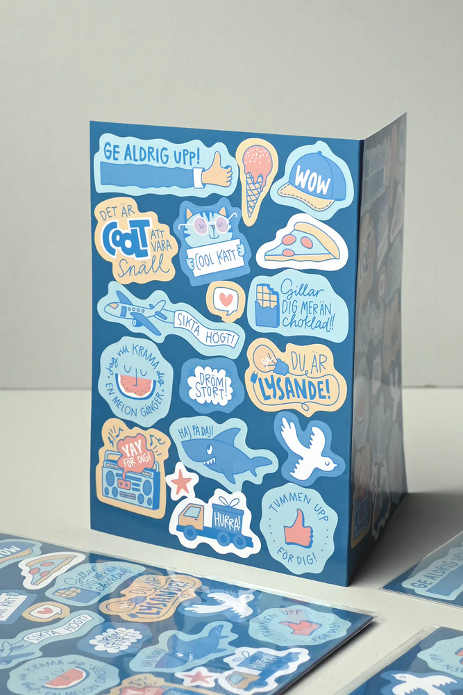 Product Image for Klistermärkesark: ge aldrig upp