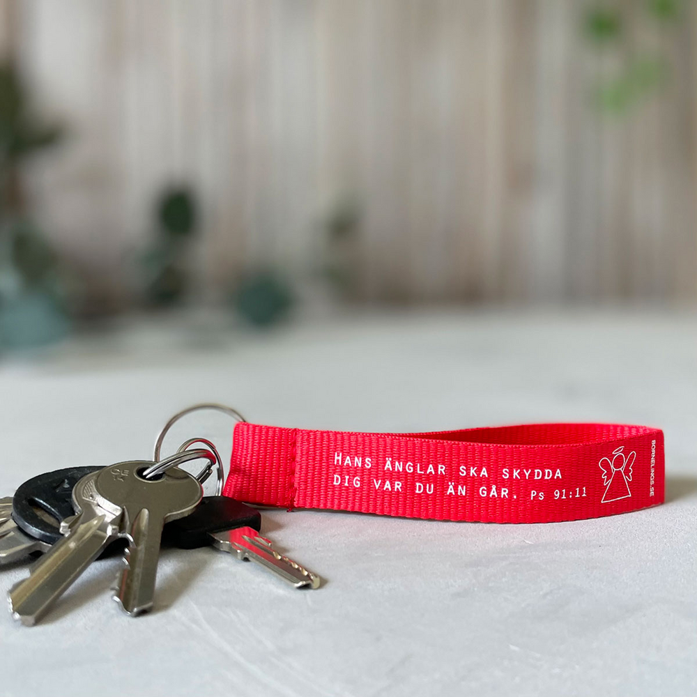 Product Image for Nyckelring med tygband – ängel,  röd