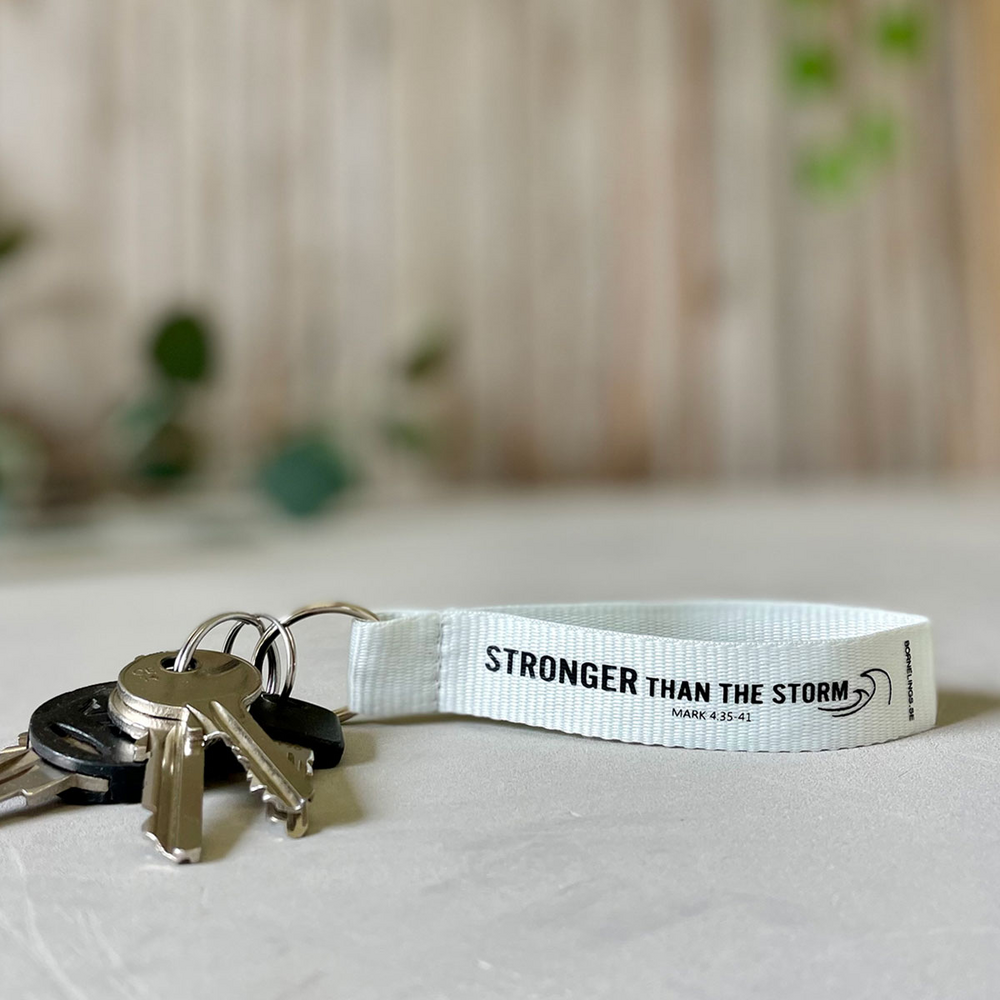 Product Image for Nyckelring med tygband – stronger,  vit