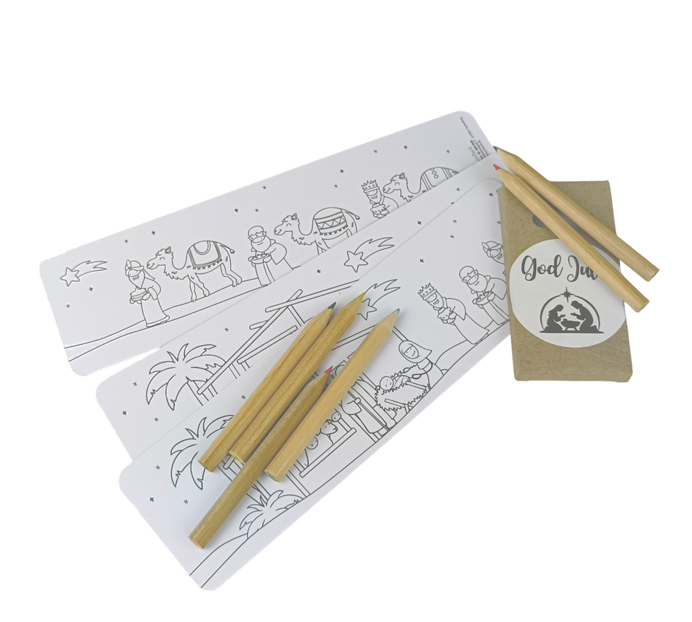 Product Image for Färgpennor och bokmärken - julkrubba