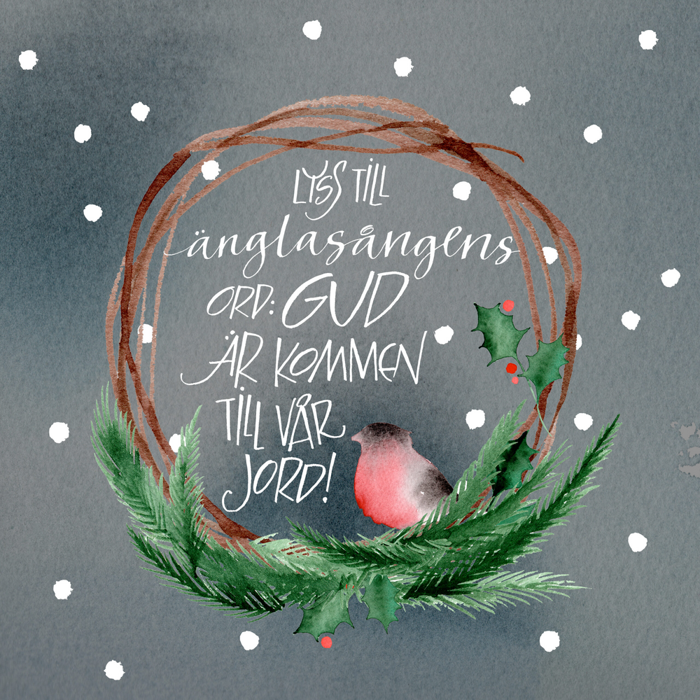 Product Image for Julkort - lyss till änglasångens ord - dubbelt