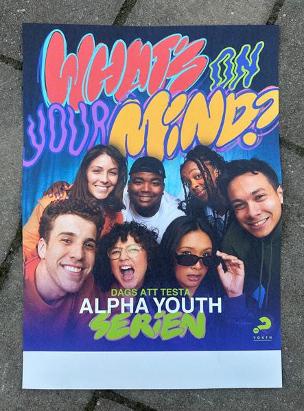 Product Image for Alpha youth - affisch - a3 - what's on your mind? - blå/lila