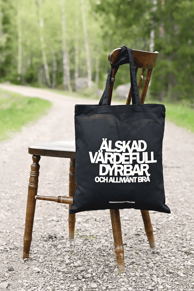 Product Image for Tygkasse - älskad,  värdefull,  dyrbar - svart