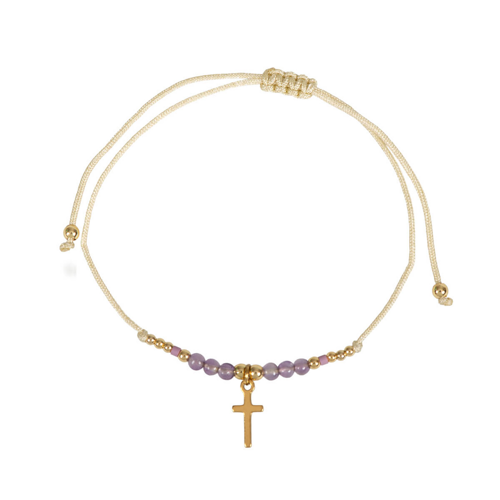 Product Image for Armband - pärlor och kors - lila