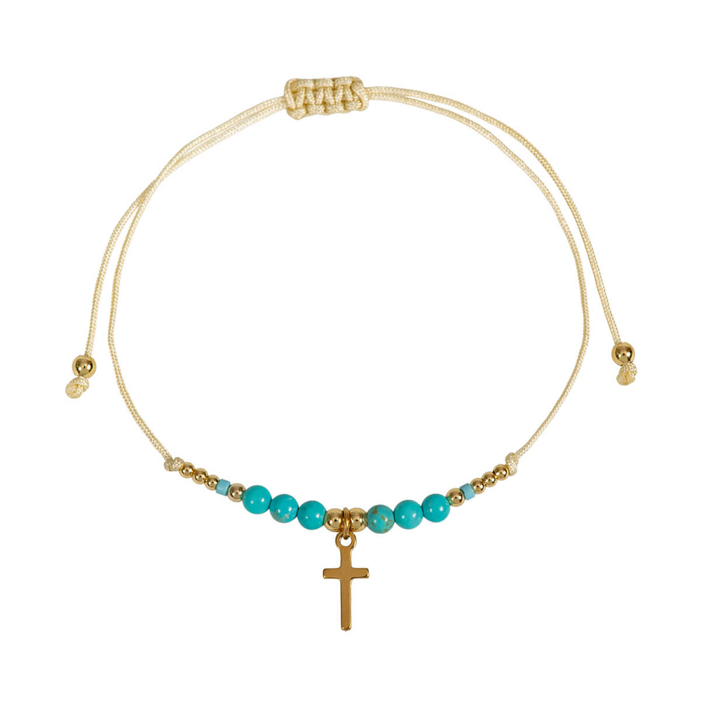 Product Image for Armband - pärlor och kors - turkos