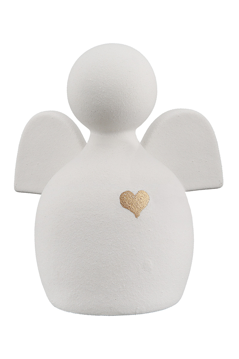 Product Image for Ängel med guldfärgat hjärta - vit - 14 cm