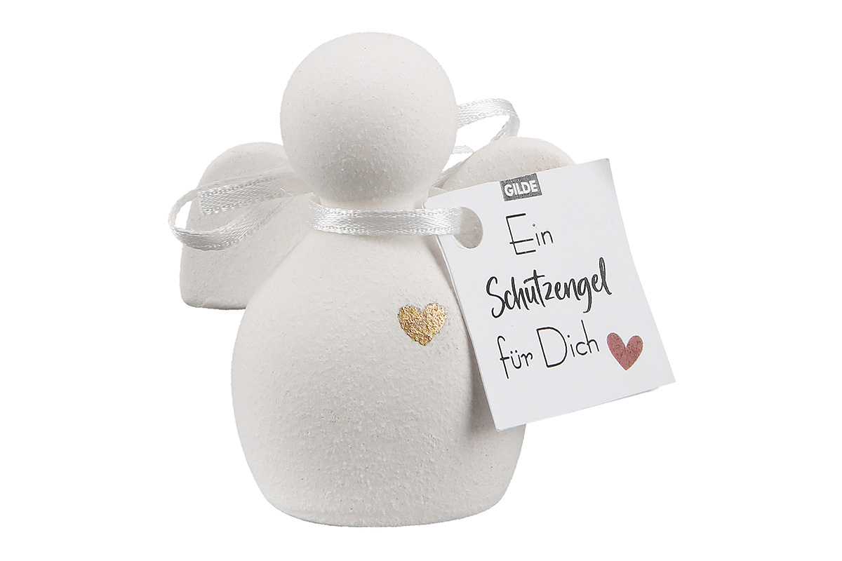 Product Image for Ängel med guldfärgat hjärta - vit - 6 cm