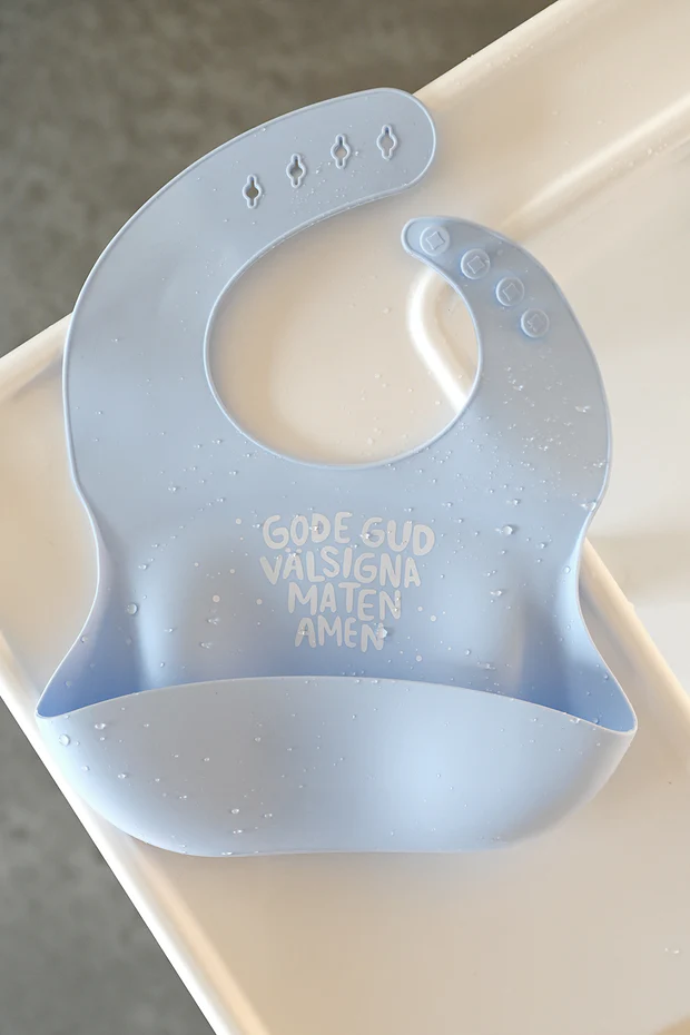 Product Image for Haklapp i blått: gode Gud välsigna maten,  amen