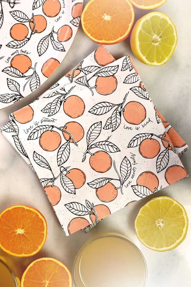 Product Image for Servett med apelsiner - love is patient,  love is kind