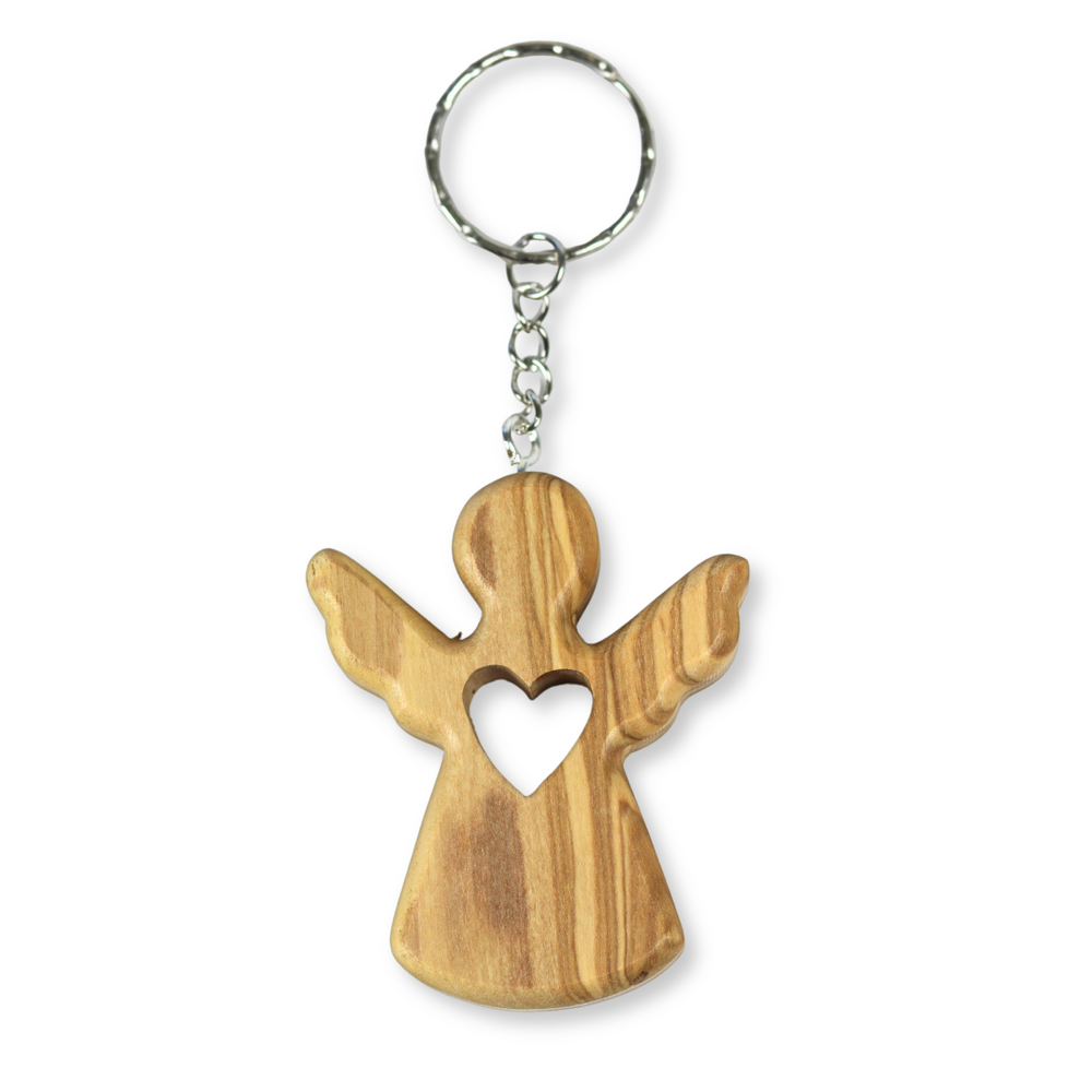 Product Image for Nyckelring - ängel med hjärta - olivträ