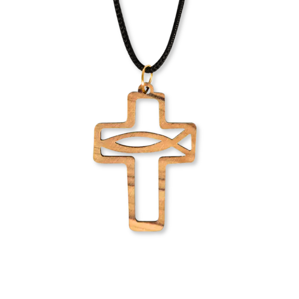 Product Image for Halsband – kors / fisk - olivträ