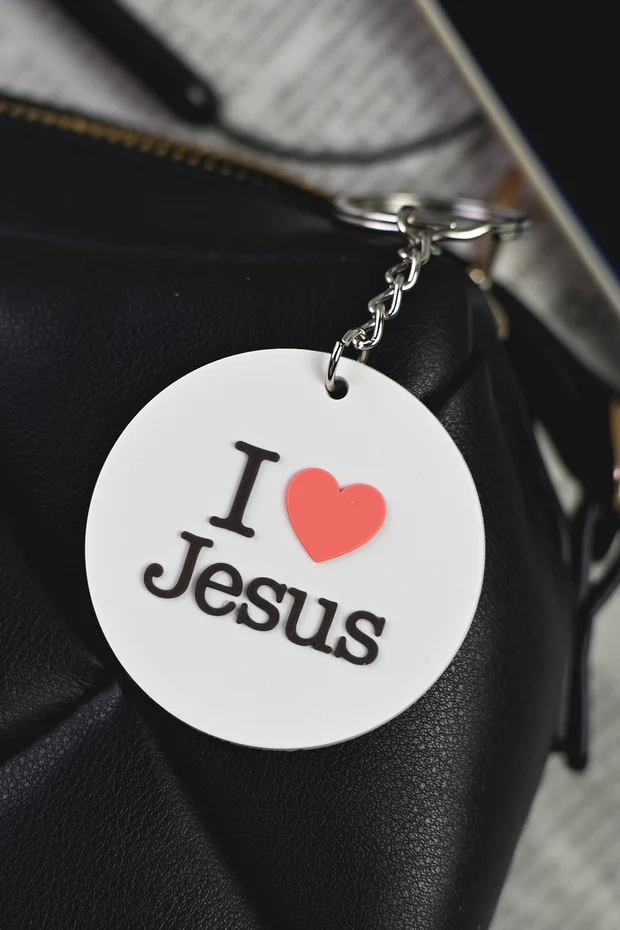 Product Image for Nyckelring i silikon: i love Jesus