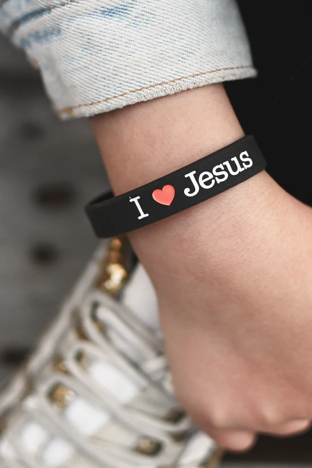 Product Image for Silikonarmband i tonårsstorlek: i love Jesus