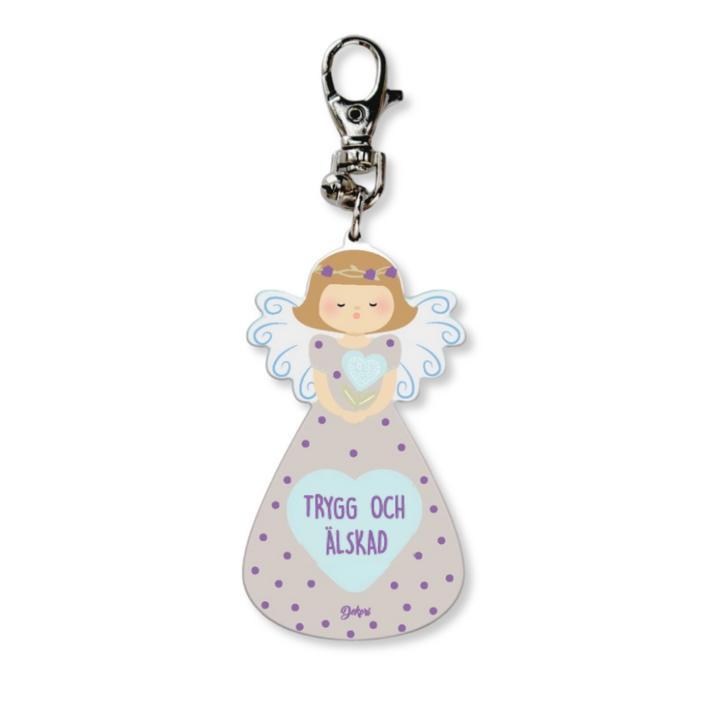 Product Image for Nyckelring - ängel - grå- trygg och älskad