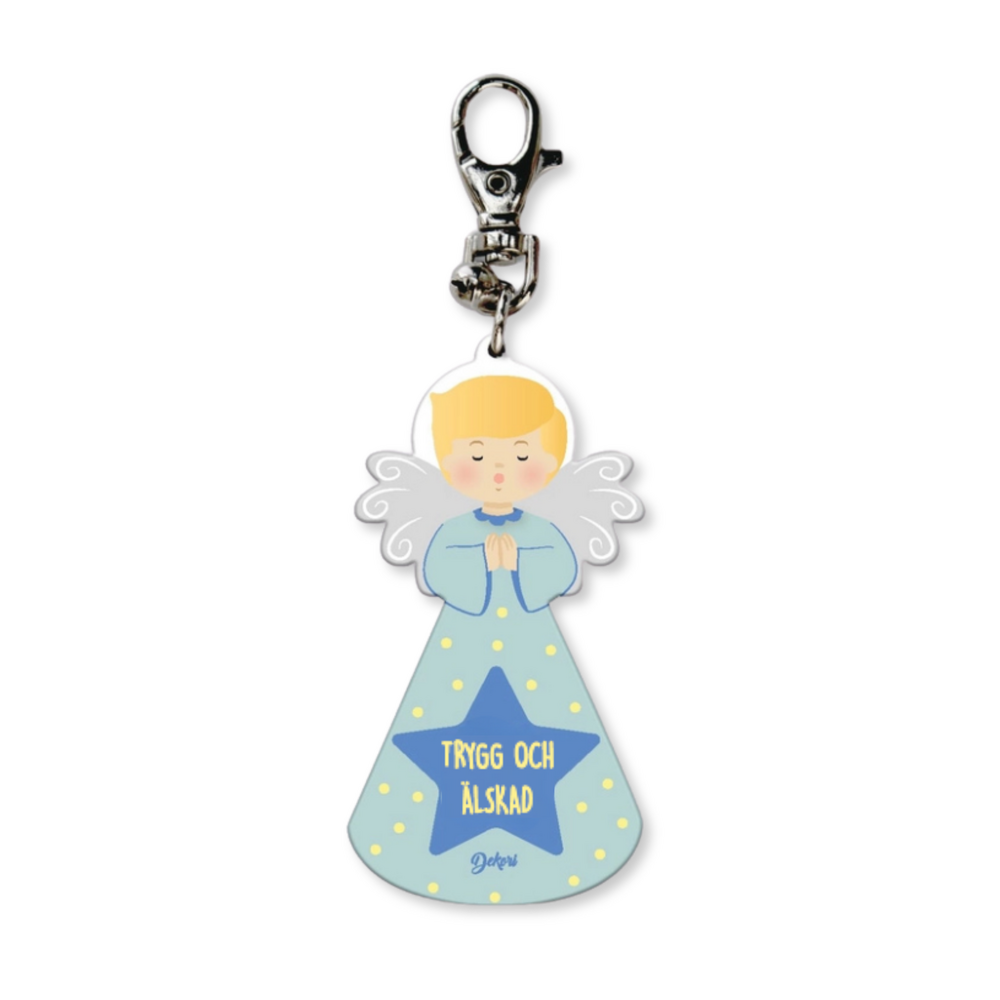 Product Image for Nyckelring - ängel - ljusblå- trygg och älskad